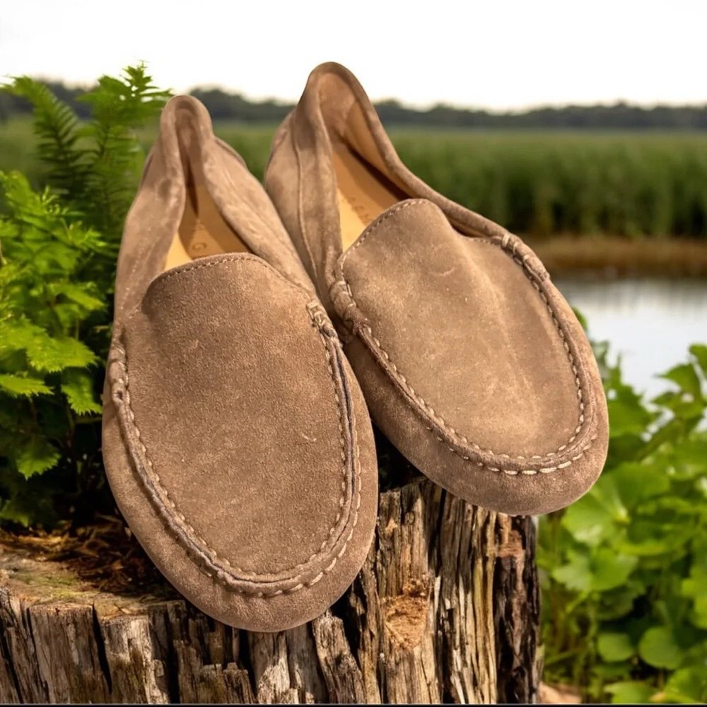 M. Gemi Elegant Brown Suede Felize Loafers for Women 39/ 8.5 NWOT made in Italy